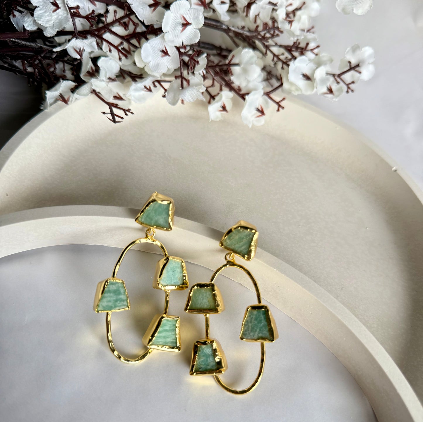 Golden Oval Earrings