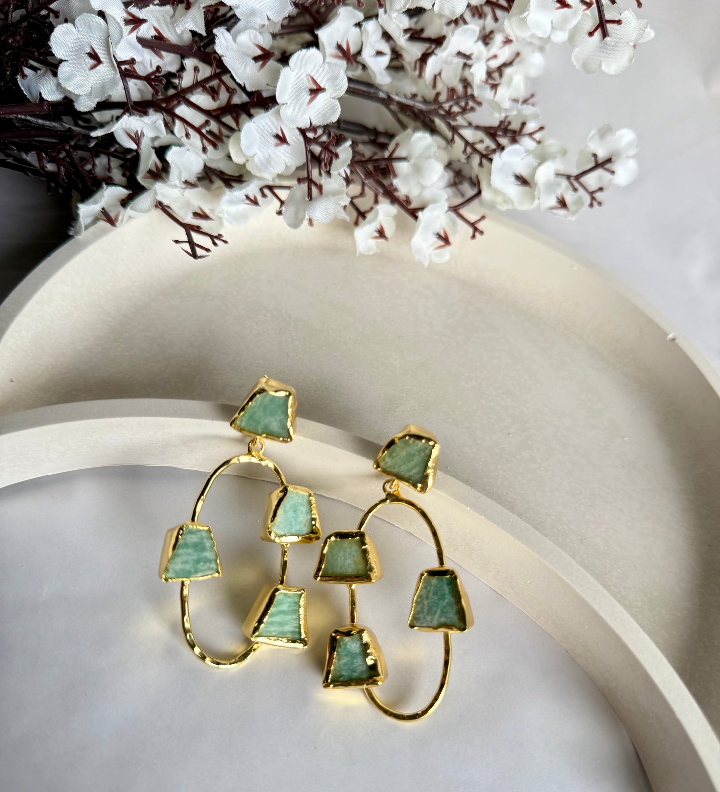 Golden Oval Earrings