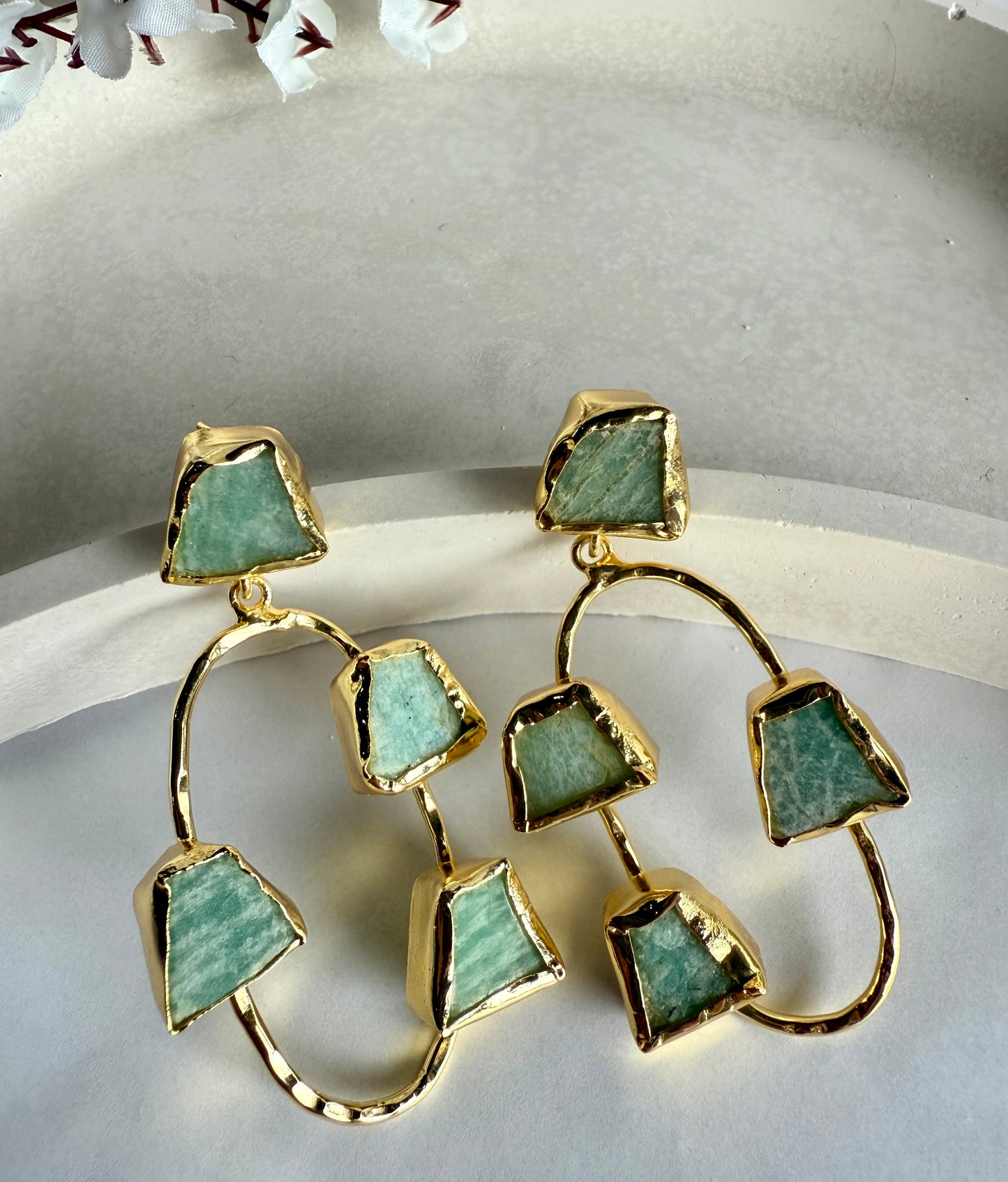 Golden Oval Earrings