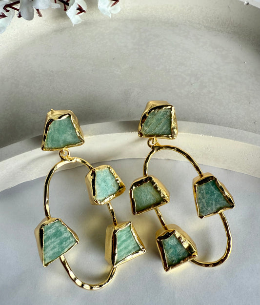 Golden Oval Earrings