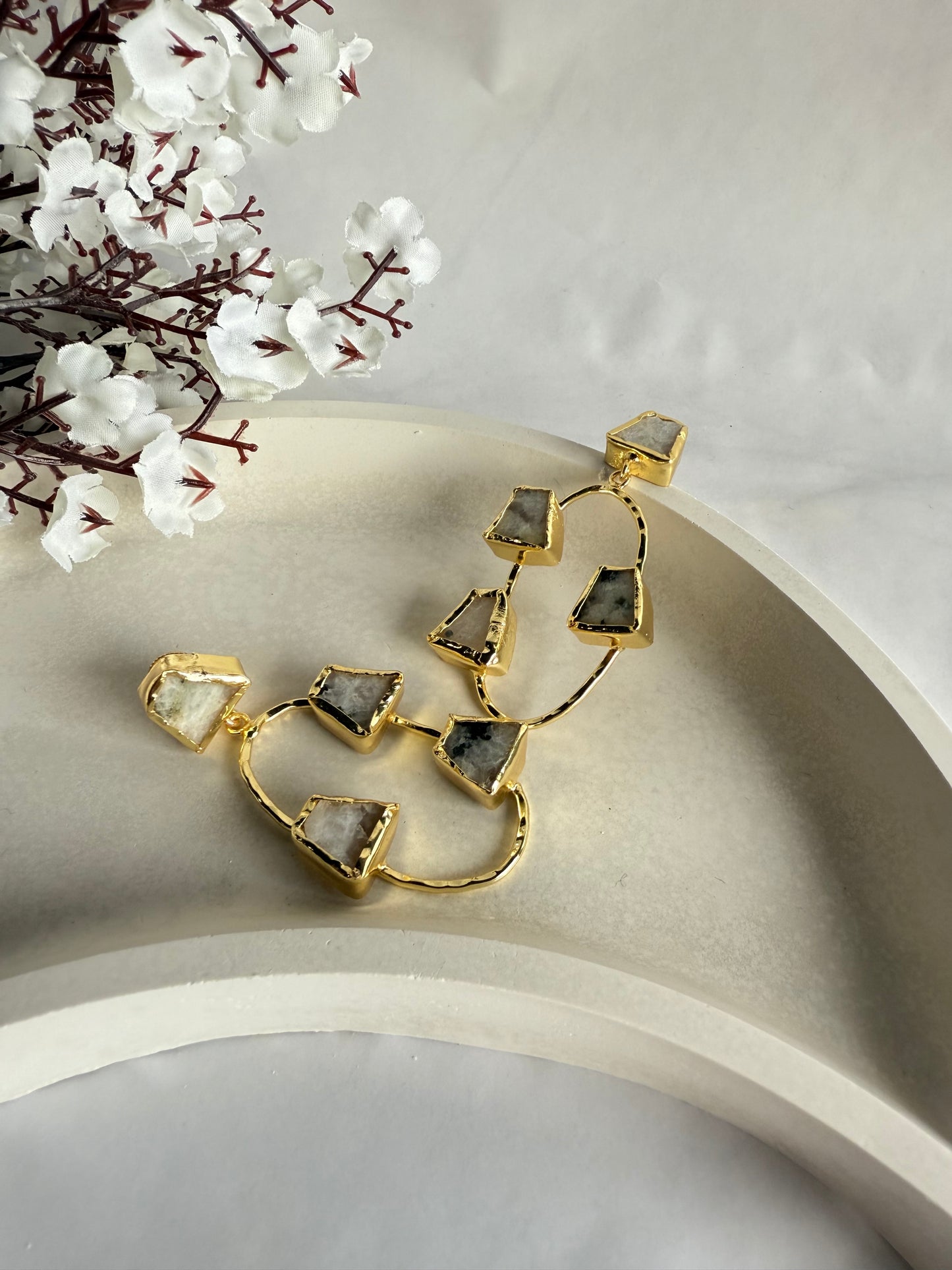 Golden Oval Earrings