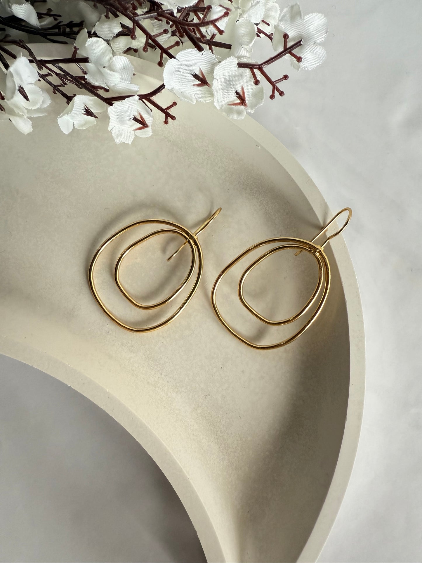 Golden Abstract Earrings