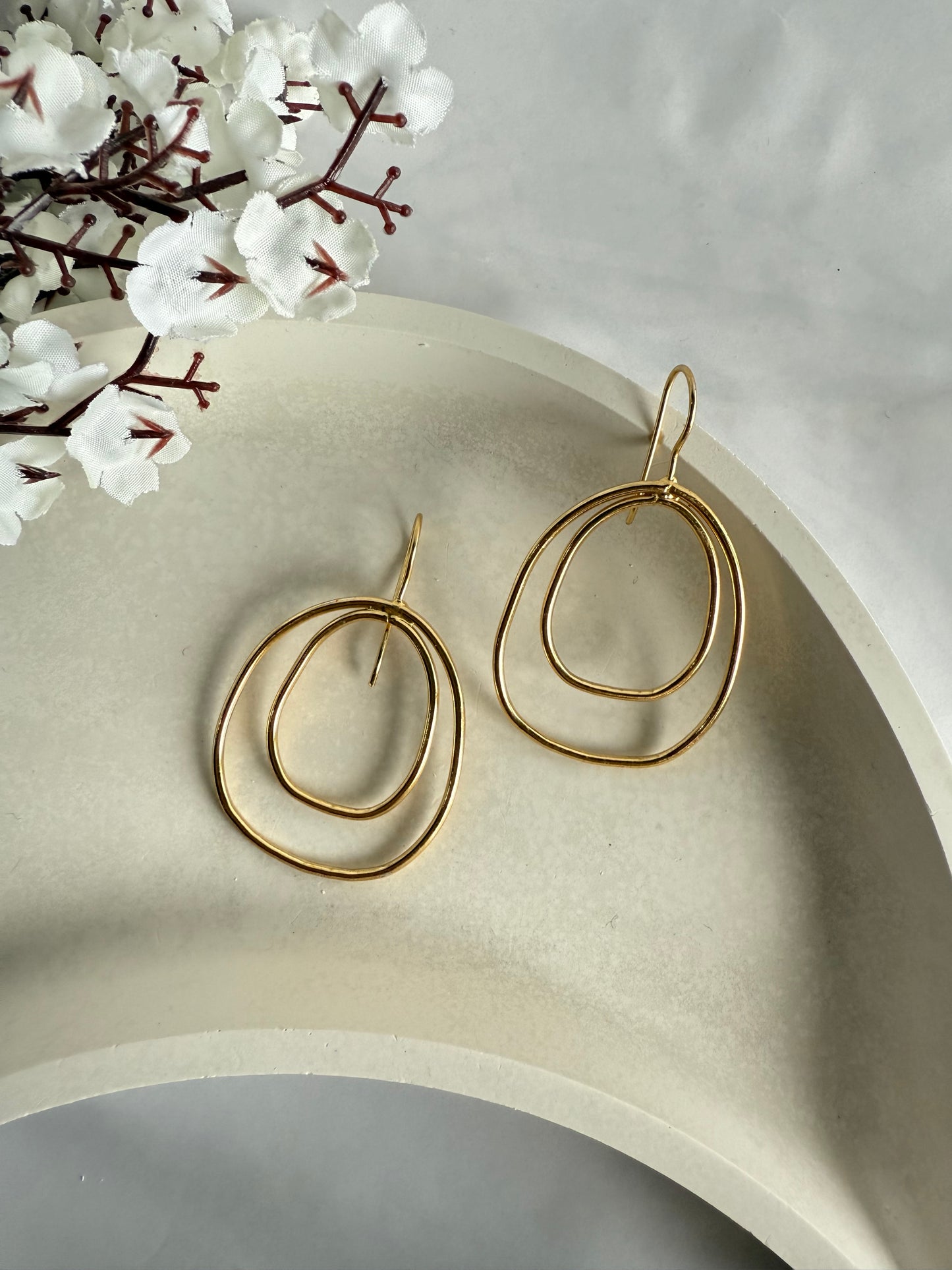 Golden Abstract Earrings