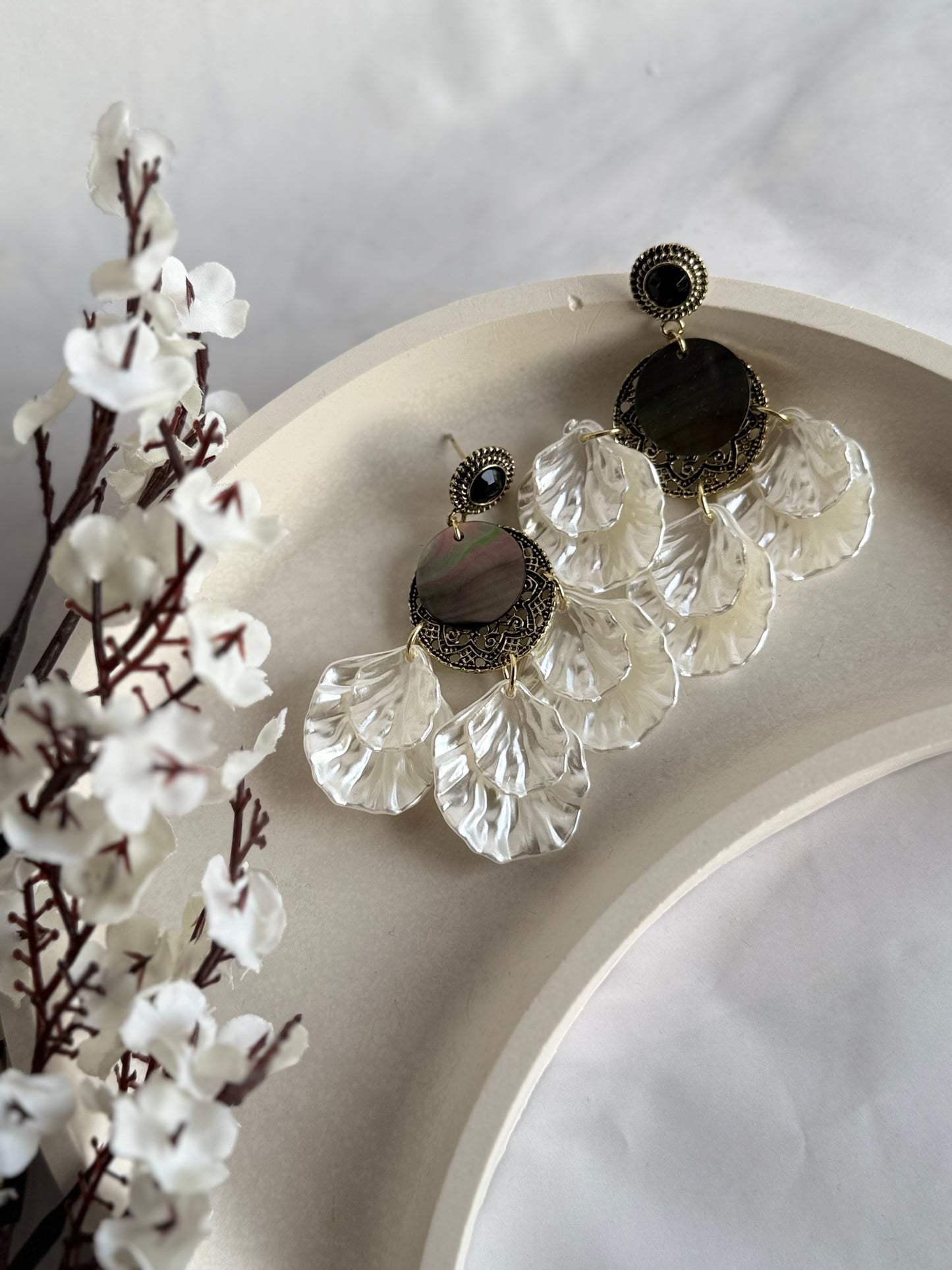 Midnight Petal Earrings