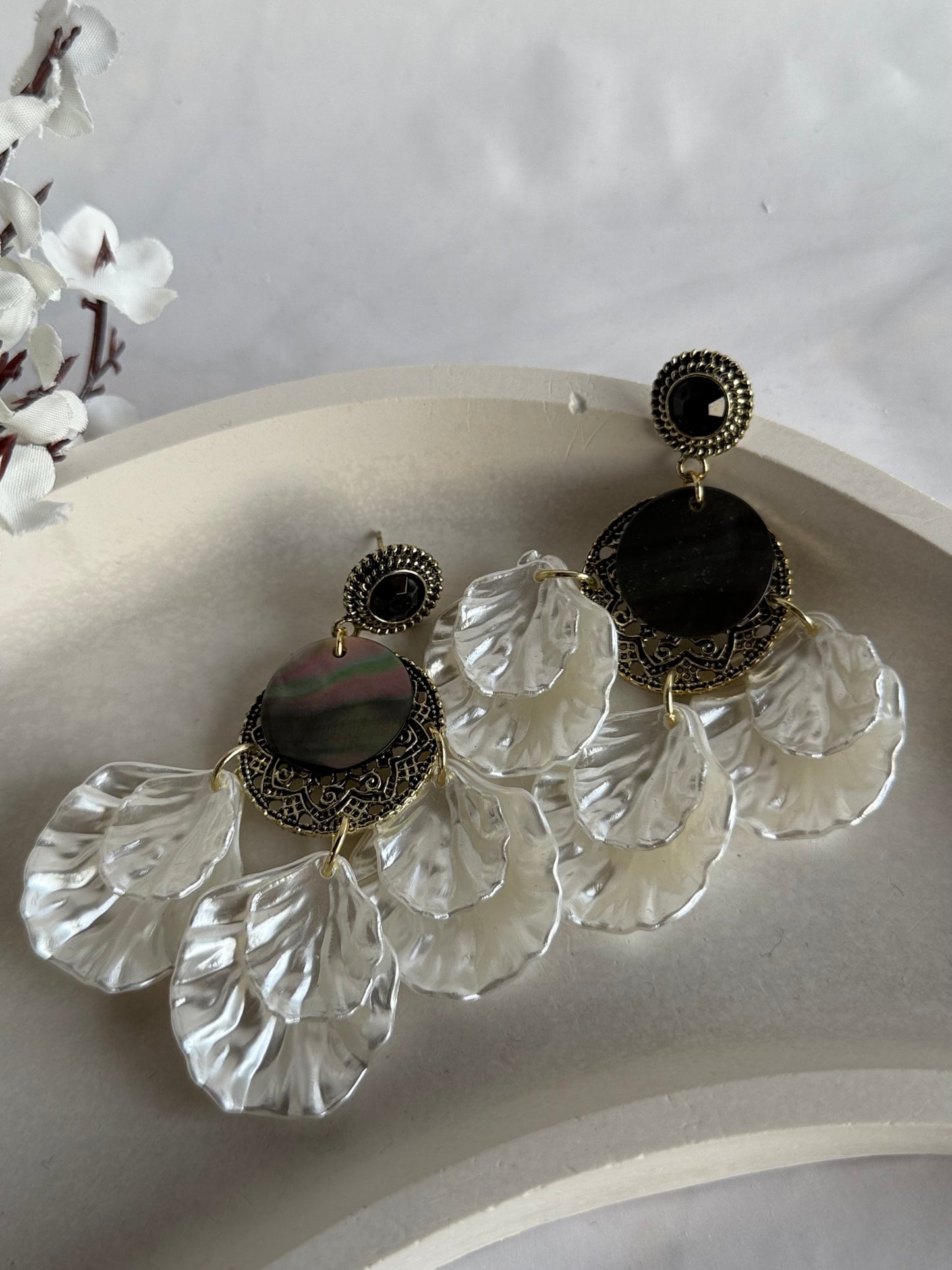 Midnight Petal Earrings