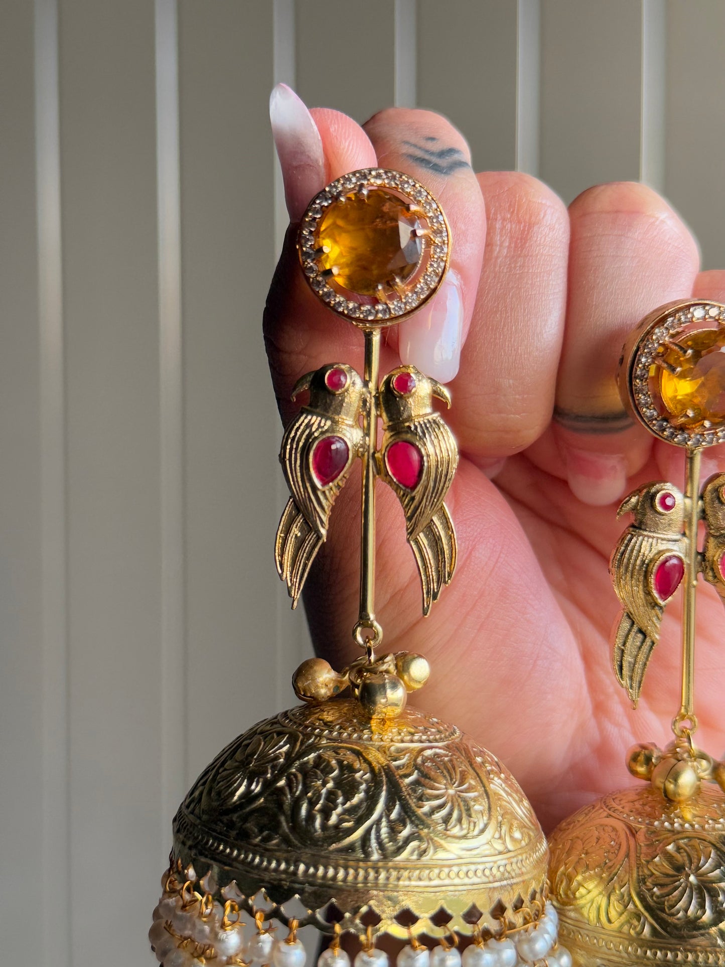 Kanaka Mayura Jhumkas