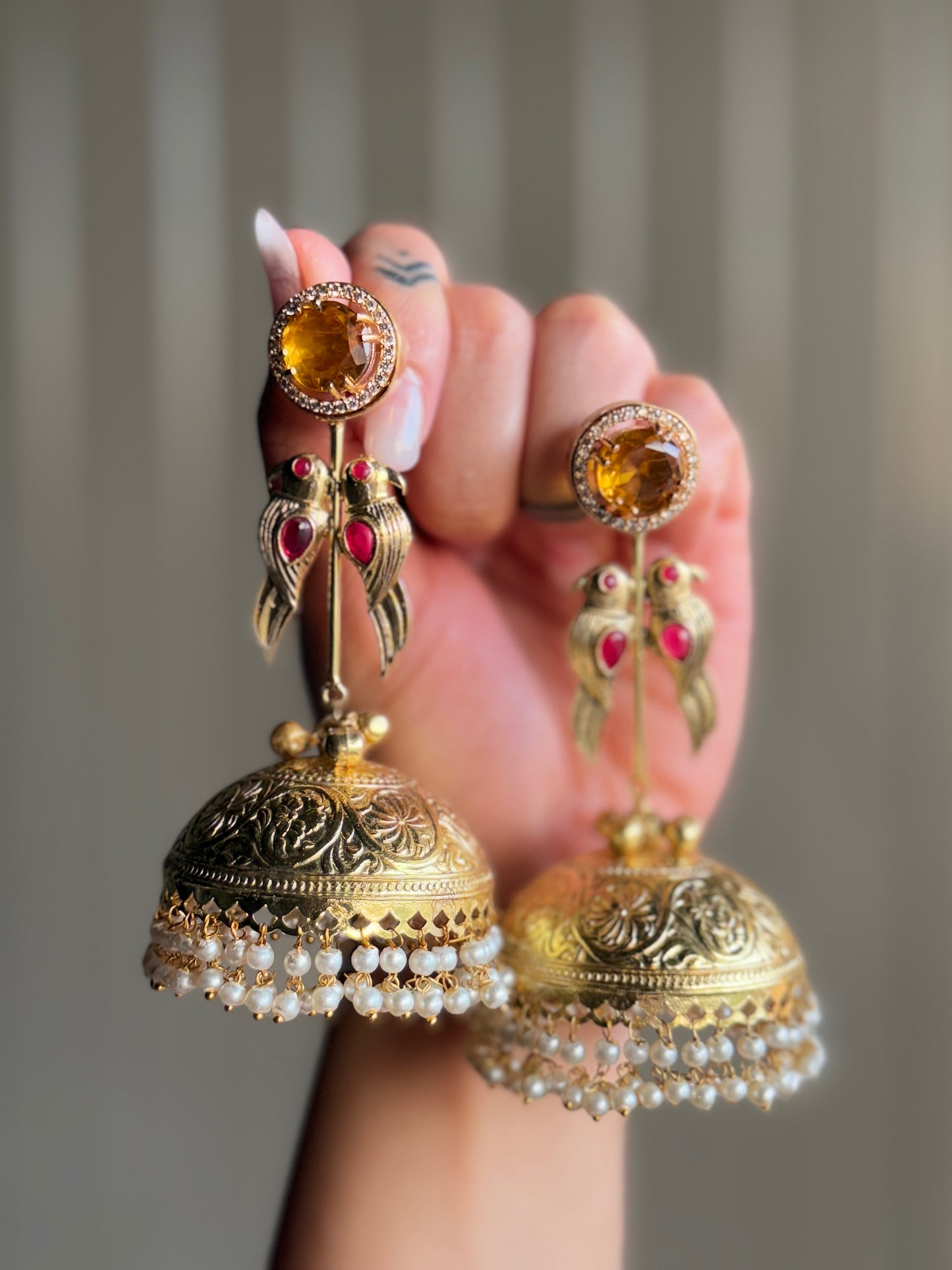 Kanaka Mayura Jhumkas